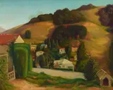 Alexander Warshawsky, Hollywood Hills, oil on canvas
