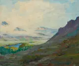 Jean Mannheim, River Landscape, oil on canvas