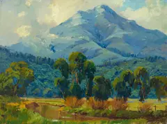 George Demont Otis, Mt. Tamalpais with Stream, oil on canvas laid to board