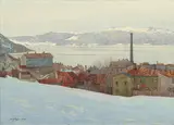 Gunnar Widforss, From Troundjeim (sic) Norway, watercolor on paper