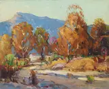 Oliver Milburn, California Autumn Landscape, oil on board