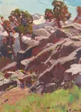 Hanson Puthuff, Sierras, oil on board