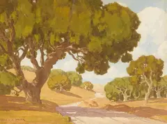Charles L. A. Smith, The Live Oaks at Berkeley, watercolor on paper
