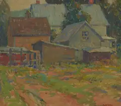Frank Harmon Myers, Near the Village, oil on board