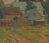 Frank Harmon Myers, Near the Village, oil on board