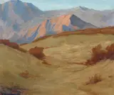 Jean Mannheim, Desert Scene, oil on Masonite