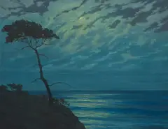 Roi Clarkson Coleman, Nocturnal Coast, oil on canvas