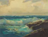 Frank Harmon Myers, Marine Melody, oil on canvas laid to Masonite