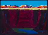 Conrad Buff, Canyon, Plains, and Mountains, oil on board