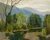 Paul F. Weindorf, Stream in Tujuna, Calif., oil on canvas