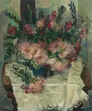Robert Aaron Frame, Chrysanthemums, oil on canvas