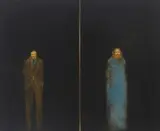 John Paul Jones, Man-Woman, Diptych, 1964, oil on canvas