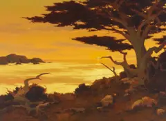 Brian Blood, Sunset Along the 17 Mile Drive, Pebble Beach, oil on cavnas