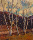 Emile Gruppé, Vermont Birches, oil on canvas