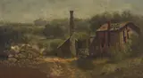 Alexander Helwig Wyant, Quarry Scene, oil on board