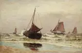 Carlton Theodore Chapman, Ships at Sea, oil on canvas
