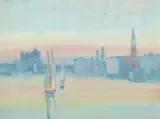 Jane Peterson, Venice Scene, gouache on paper