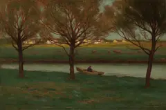 Carleton Wiggins, Evening Row, Long Island, oil on canvas