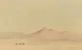 Edward Borein, Desert Landscape with Riders, watercolor on paper