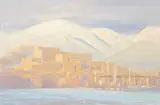 Curt Walters, Taos Pueblo in Winter, oil on canvas