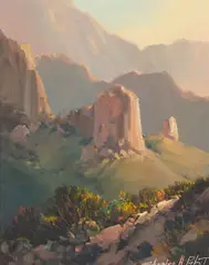 Enchanted Canyon and Time Passes (a group of two) by Charles H. Pabst, sold Feb 2023
