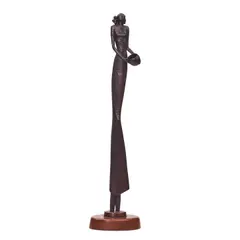 Bob Boomer, Navajo Woman with Pot, bronze with brown patina