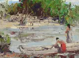 Burt Procter, Figures at a Tropical Island Lagoon