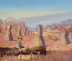 Roy Bryant Weimer, Harvest Scene, oil on canvas