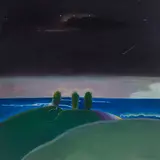 Arthur Okamura, When the Moon is Black, oil and wax on canvas