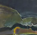 Arthur Okamura, Moody Landscape, oil on paper affixed to canvas