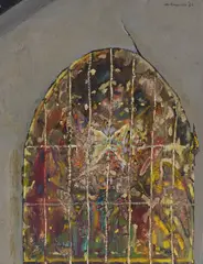 Caged Butterfly by Arthur Okamura, oil on panel, sold Feb 2023