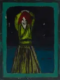 Gregory Grenon, Night Game, oil on Plexiglas and wood
