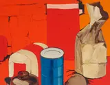 Salvatore Grippi, Coffee Cans, oil on Masonite