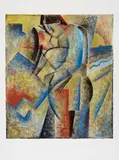 Jessica Rice, Lovers on Atlas Olas, acrylic and lithograph on wove paper