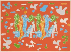 Arthur Okamura, Yin-Yang; Arp/Rodin, 1971, Screenprints in colors on Rives BFK paper, each signed in pencil