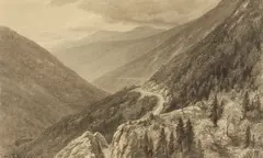 John Ross Key, Mountain Road, charcoal on paper