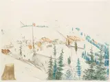 Peter Toft, Excelcior Hill, California (sic), watercolor and pencil on paper