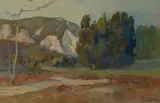 Franz Bischoff, Green Landscape, circa 1915, watercolor and gouache on paper
