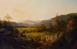 Valley Landscape by American School, circa 1860, oil on canvas, offered Nov 2023