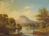 Harvey O. Young, Landscape with Mountain, oil on board