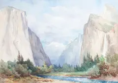 Chris Jorgensen, View of Yosemite, watercolor on paper