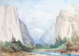 Chris Jorgensen, View of Yosemite, watercolor on paper