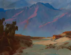 Coachella Valley by Jean Mannheim, oil on canvas, offered Nov 2023