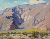 Evylena Nunn Miller, Desert and Mountain, oil on canvas laid to board