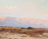 Fred Grayson Sayre, Cabin in the Desert, gouache on paper