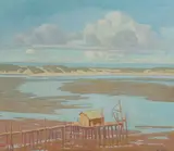 Ralph William Holmes, Dock at Low Tide (Morro Bay)