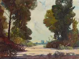 Jefferson Stephen Ward, Trees of Bishop, oil on canvas
