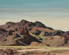 Desert Hill by Paul Lauritz, oil on canvas laid to board, sold Nov 2023
