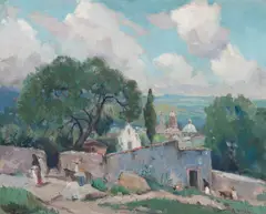 Orrin A. White, Mission Landscape, oil on canvas