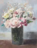 Eugene Speicher, Peonies and Gypsophila, oil on canvas